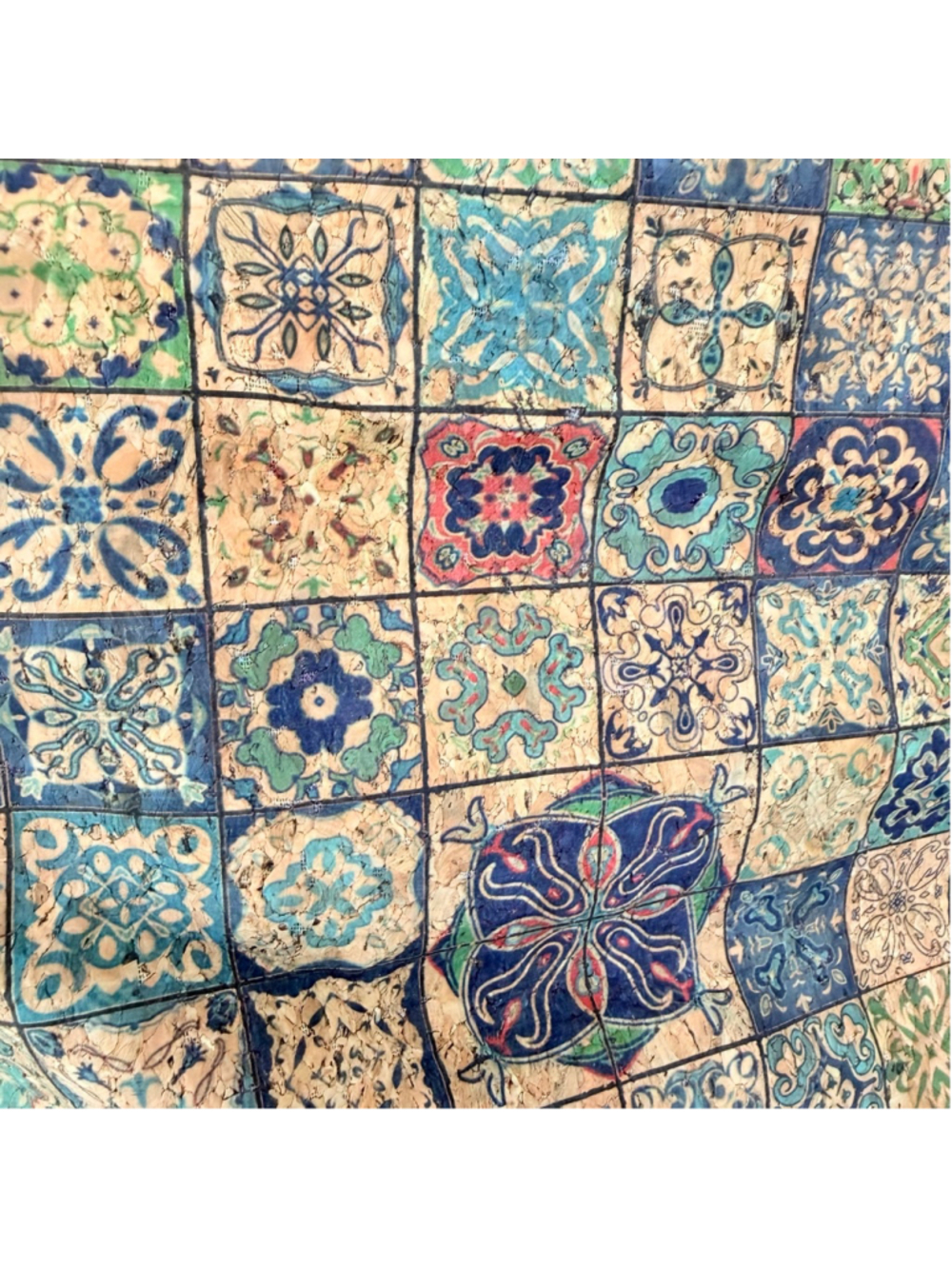 London Cork Backpack Mediterranean Style Tile Pattern - Picture 5 of 14